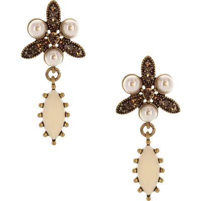 Olivia Welles Shae Mix Drop Earrings In Burnished Gold / Multi