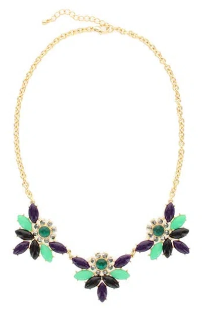 Olivia Welles Shaina Floral Necklace In Purple