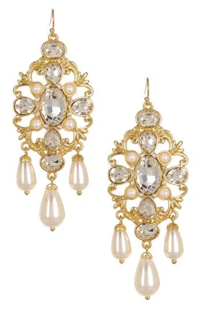 Olivia Welles Sharolyn Faux Pearl & Crystal Drop Earrings In Multi