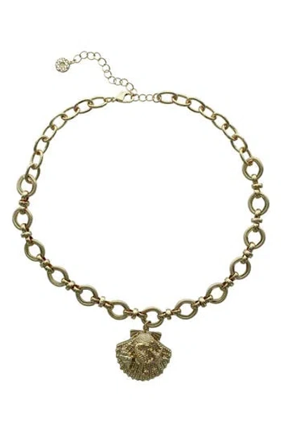Olivia Welles Shell Pendant Necklace In Gold
