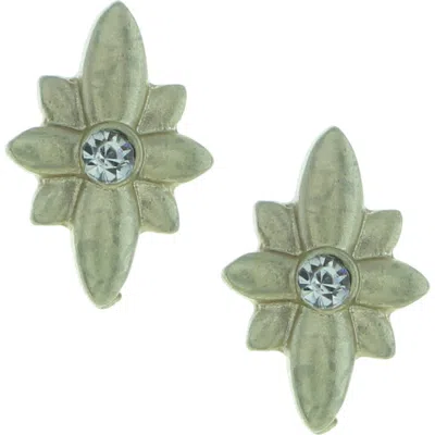 Olivia Welles Shimmering Star Stud Earrings In Green