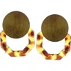 Olivia Welles Silver Plated Becca Resin Wood Earrings