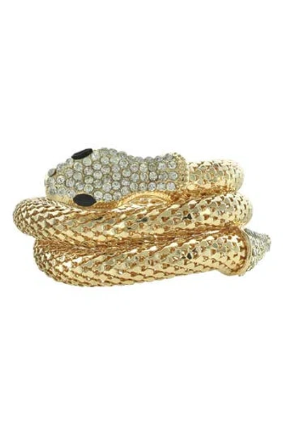 Olivia Welles Snake Eyes Coil Bracelet In Gold