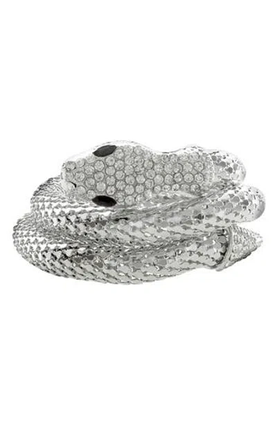Olivia Welles Snake Eyes Coil Bracelet In Silver