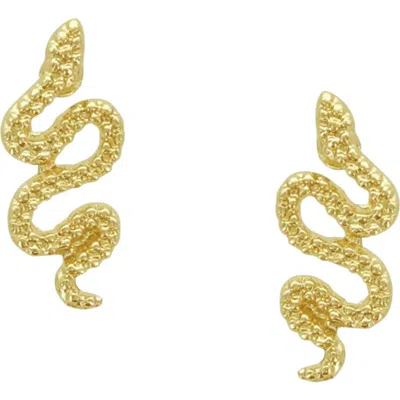 Olivia Welles Snake Slither Stud Earrings In Gray