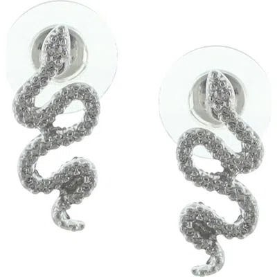 Olivia Welles Snake Slither Stud Earrings In Silver