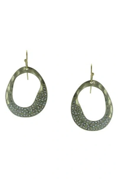 Olivia Welles Sophia Crystal Oval Drop Earrings In Green