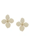 Olivia Welles Spring Air Resin Flower Drop Earrings In Gold