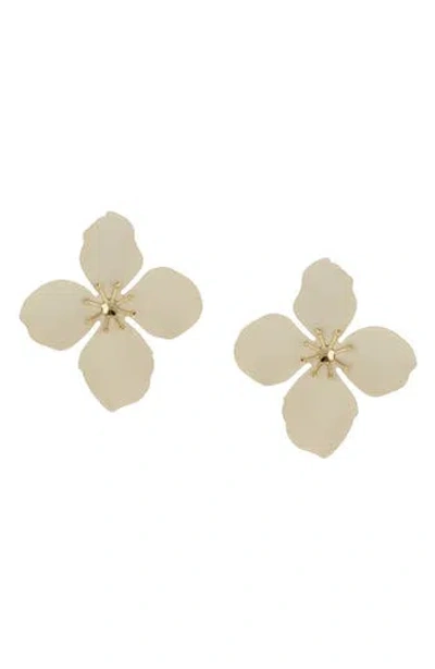 Olivia Welles Spring Air Resin Flower Drop Earrings In Gold