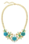 Olivia Welles Spring Fling Frontal Necklace In Multi