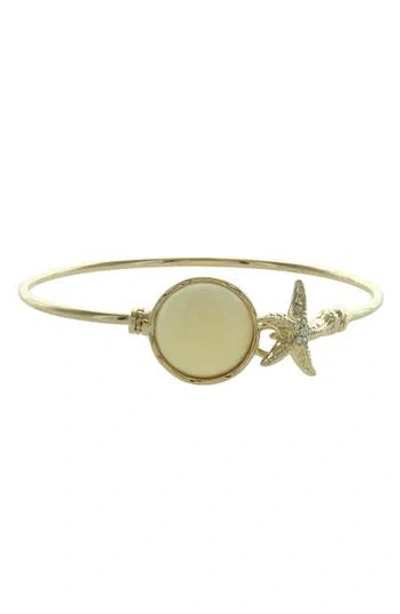 Olivia Welles Starfish & Stone Bangle Bracelet In Gold