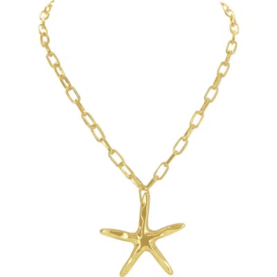 Olivia Welles Starfish Pendant Necklace In Gold