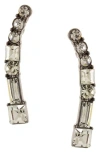 Olivia Welles Stepping Stone Drop Earrings In Gunmetal/clear