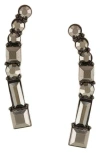 Olivia Welles Stepping Stone Drop Earrings In Gunmetal/grey