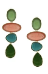Olivia Welles Stepping Stone Drop Earrings In Multi