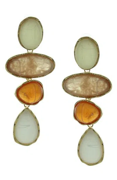Olivia Welles Stepping Stone Drop Earrings In Multi