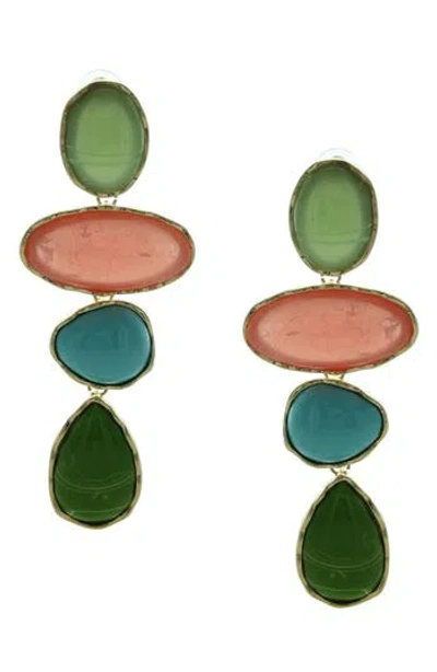Olivia Welles Stepping Stone Drop Earrings In Multi