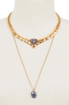 Olivia Welles Stone Pendant Necklace In Gold