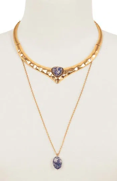 Olivia Welles Stone Pendant Necklace In Gold