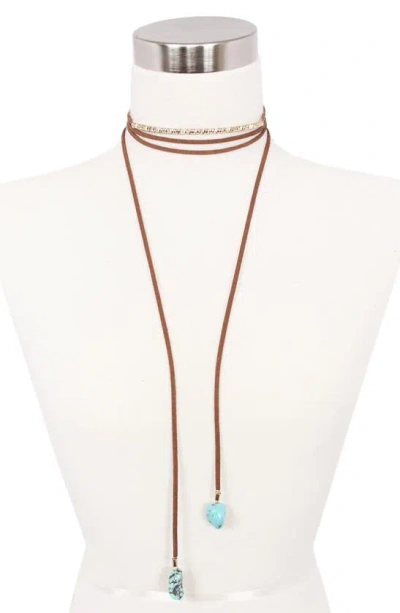 Olivia Welles Suede Wrap Choker Necklace In Red