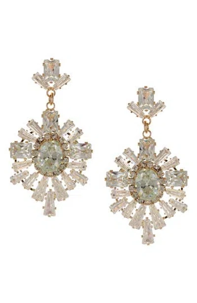 Olivia Welles Symphony Crystal Drop Earrings In White
