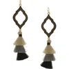 Olivia Welles Taia Fringe Drop Earrings In Gold/gray