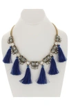 Olivia Welles Tassel Bib Necklace In Gold