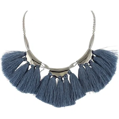 Olivia Welles Tassel Fan Bib Necklace In Multi