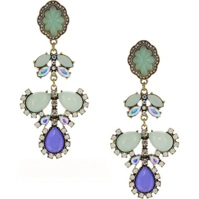 Olivia Welles Teisha Crystal Drop Earrings In Metallic