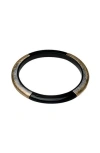Olivia Welles Thin Enamel Bangle In Gold/black