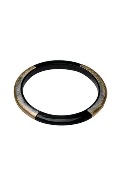 Olivia Welles Thin Enamel Bangle In Black