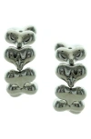 Olivia Welles Trella Heart Hoop Earrings In Silver