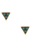 Olivia Welles Triangle Stud Earrings In Multi