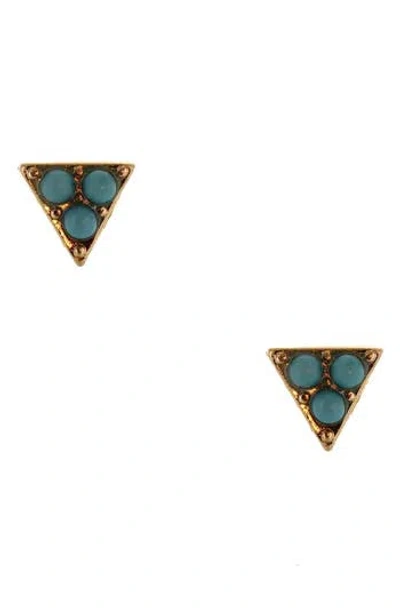 Olivia Welles Triangle Stud Earrings In Multi