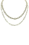 Olivia Welles Trina Double Layer Chain Necklace In Metallic