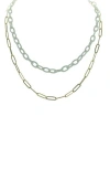 Olivia Welles Trina Double Layer Chain Necklace In Gold/white