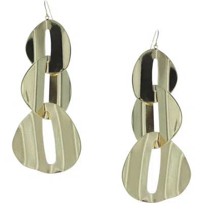 Olivia Welles Triple Chain Link Earrings In Gold