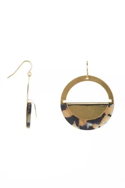 Olivia Welles Trish Resin Drop Earrings In Gold