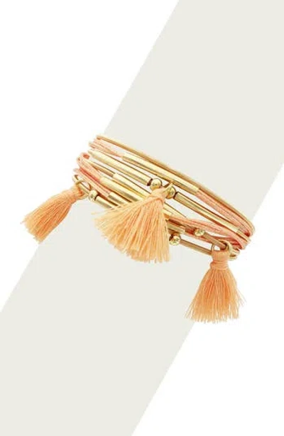 Olivia Welles Tropical Tassels Bracelet In Gold