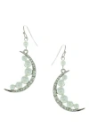 Olivia Welles Veida Imitation Pearl Crescent Moon Earrings In Silver/white