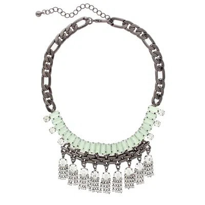 Olivia Welles Victoria Chain Bib Necklace In Multi