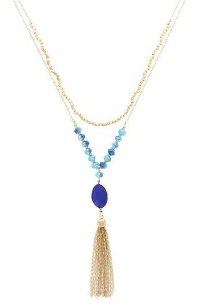 Olivia Welles Warm Breeze Pendant Necklace In Pattern