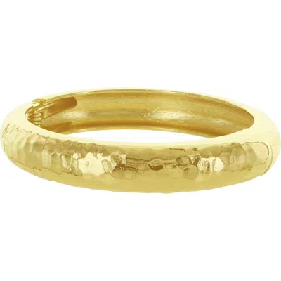 Olivia Welles Wave Hammered Bangle In Gold