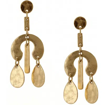 Olivia Welles Windchimer Dangle Earrings In Worn Gold