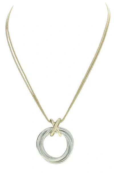Olivia Welles 'x' Marks The Spot Pendant Necklace In Gold