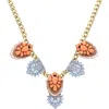 Olivia Welles Zaria Deco Necklace In Burnished Gold/coral