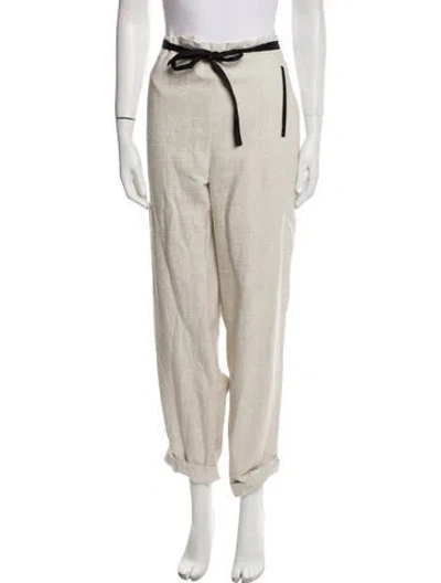 Pre-owned Olivier Theyskens Straight Leg Pants In Neutral