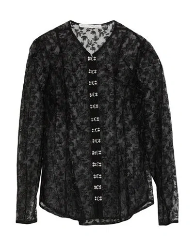 Olivier Theyskens Woman Shirt Black Size 2 Polyamide, Cotton, Polyester, Viscose, Metallic Polyester