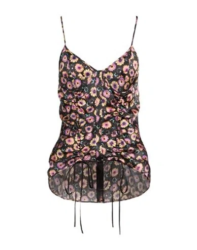 Olivier Theyskens Woman Top Purple Size 2 Silk, Elastane In Multi