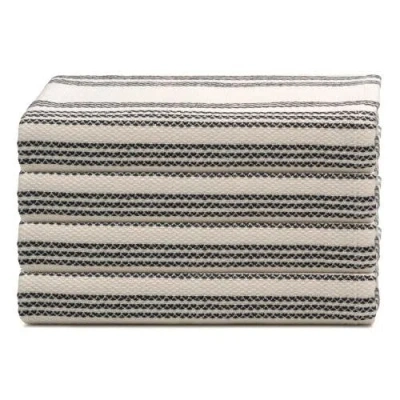 Oliviera Home Allora Turkish Cotton Hand & Kitchen Towel Bundle In Black